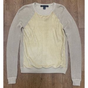 RALPH LAUREN BLACK LABEL Silk Cashmere Suede Sweeter ScoopNeck Long Sleeves Sz M